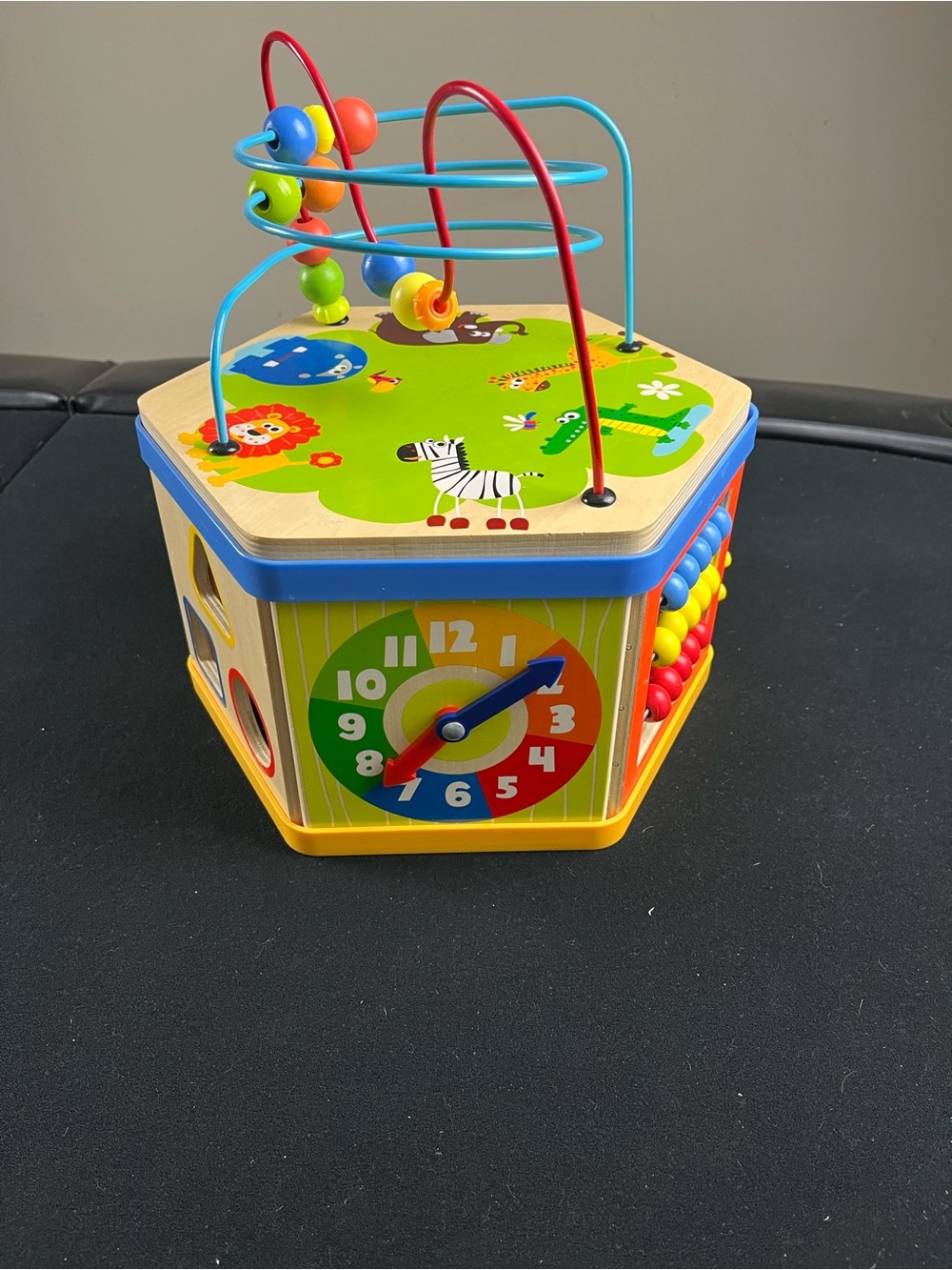 Wooden Multi-Activity Bead Maze Cube - Colorful Learning Toy